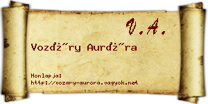 Vozáry Auróra névjegykártya